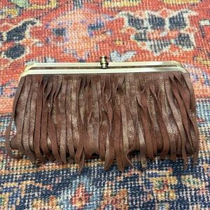 HOBO Lauren Fringe Leather Clutch-Wallet.